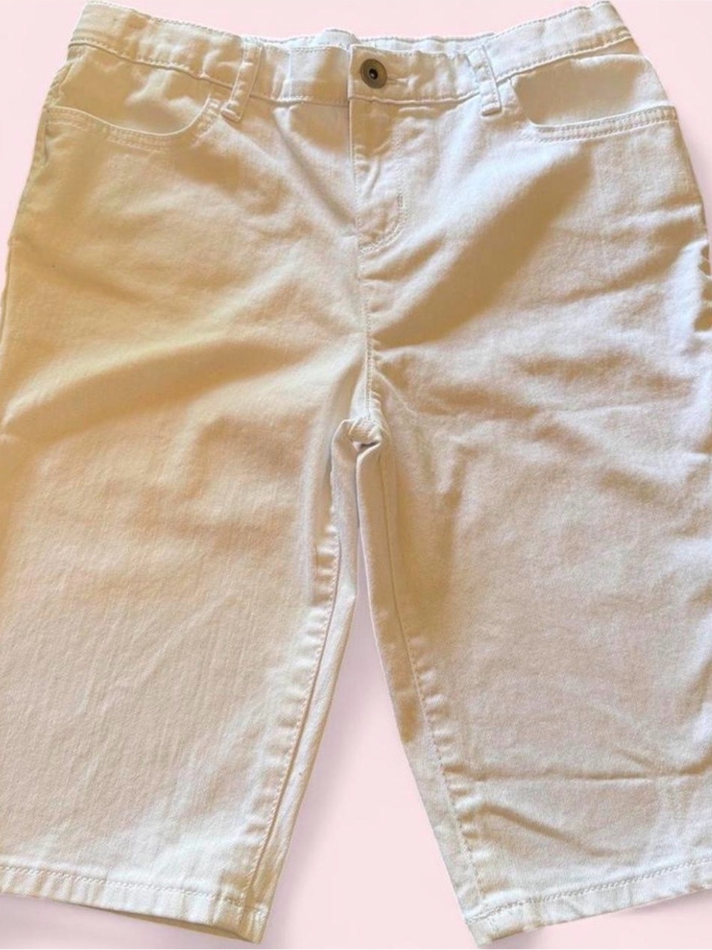 Girls size 14 white Bermuda Denim Jean shorts by PLACE.